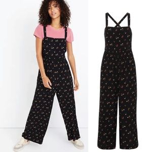 Madewell Smocked Crop Jumpsuit in Flower Toss